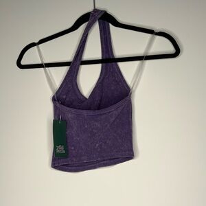 Purple Ribbed Women's Halter Top - Wild Fable